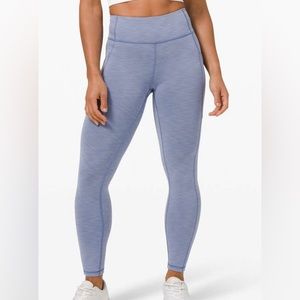lululemon invigorate leggings in heatherws water crop size 4, 25 inseam
